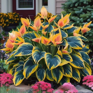 Хоста Флейм Данс купить по цене от 650р. в интернет-магазине «Посадика» с доставкой почтой в в Лаишевое и по всей России – [изображение №1].